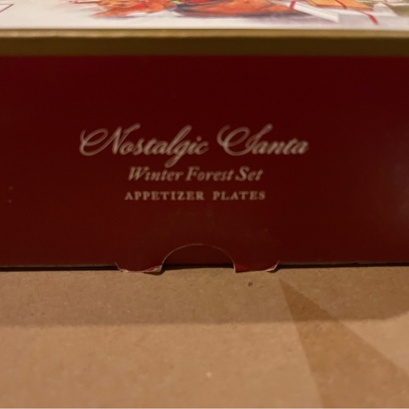 Pottery Barn Nostalgic Winter Forrest Appetizer Plates - Set of 4 - NIB - Picture 9 of 10